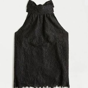 J Crew halter style tie neck in back scalloped hem top